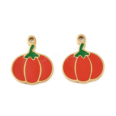 Vegetables 304 Stainless Steel Enamel Charms STAS-C137-02A-G-1