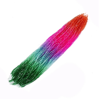 Gradient Color Baking Paint Glass Bead Strands X1-DGLA-A039-T6mm-A011-1