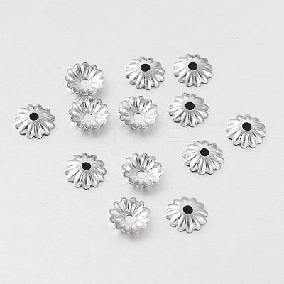 Tarnish Resistant Multi-Petal 316 Surgical Stainless Steel Flower Bead Caps STAS-M257-05-1
