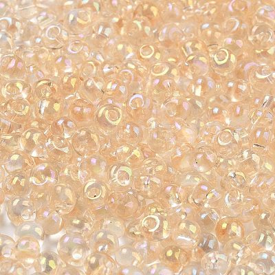 6/0 Inside Colours Fringe Glass Seed Beads SEED-A034-03H-1