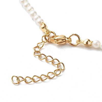 Round Shell Pearl Cherry Beaded Necklaces NJEW-TA00001-1