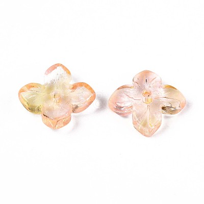 Baking Paint Transparent Glass Bead Caps DGLA-N014-04A-1