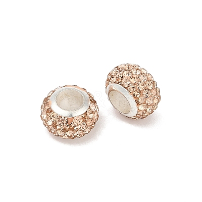 Alloy Rhinestone Clay Pave Beads ALRI-D300-03S-03-1