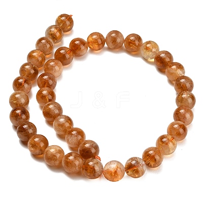 Hearted Natural Citrine Beads Strands G-L663-A02-10mm-1
