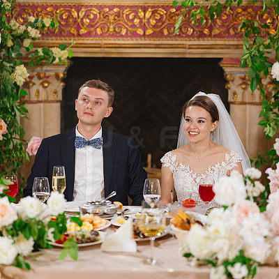 1Pc Polyester with Rhinestone Bow Ties for Bridegroom AJEW-SP0003-32D-1