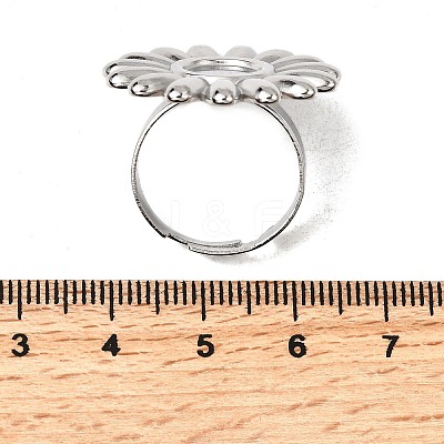 Adjustable 304 Stainless Steel Open Cuff Ring Components X-STAS-P403-01E-P-1