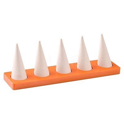 Resin Artificial Marble Ring Finger Display Stands AJEW-I048-07-1