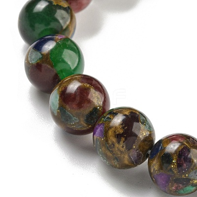 Round Synthetic Gold Clinquant Stone Stretch Bracekets G-P549-02A-03-1