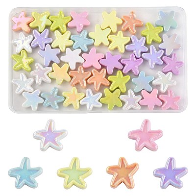 40Pcs UV Plating Opaque Acrylic Beads OACR-FS0002-26-1
