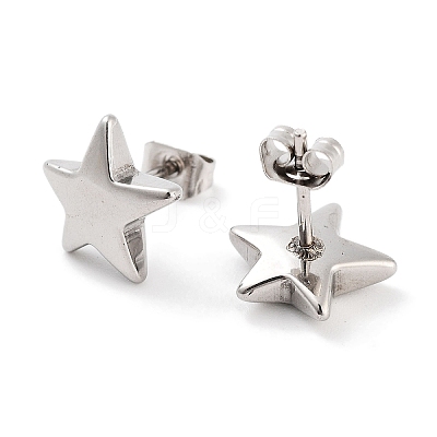 Non-Tarnish Star 316 Surgical Stainless Steel Stud Earrings for Women EJEW-Z050-25P-1