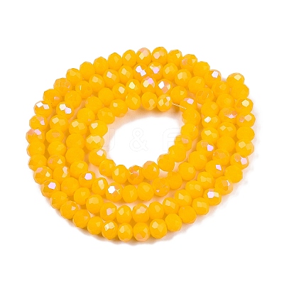 Electroplate Opaque Solid Color Glass Beads Strands EGLA-A044-P4mm-L29-1