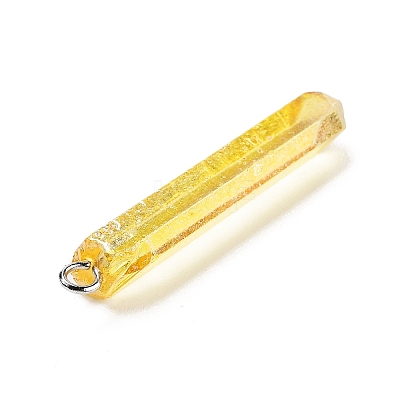 Electroplated Natural Quartz Pendants G-P315-B01-09P-1
