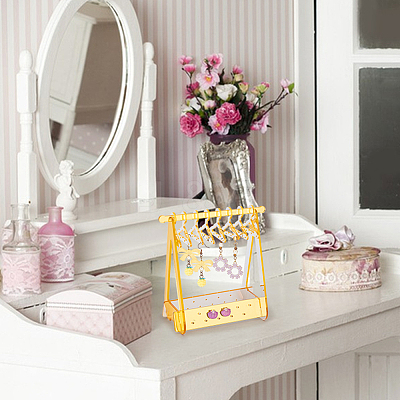 1 Set Coat Hanger Shaped Acrylic Earring Display Stands EDIS-PH0001-90B-1