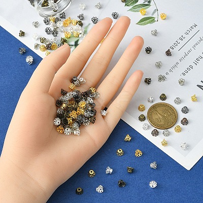 600PCS 6Colors Iron Bead Caps IFIN-YW0003-05-1