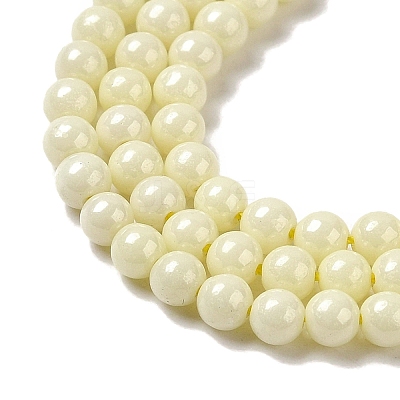 Cubic Zirconia Imitation Pearl Bead Strands ZIRC-P109-03A-05-1