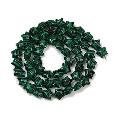 Synthetic Malachite Beads Strands G-Z080-A15-8mm-1