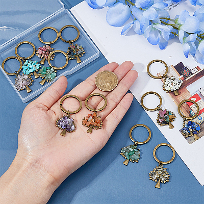 Natural & Synthetic Gemstone Keychain KEYC-FH00014-1