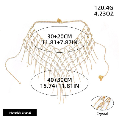 Alloy Full Crystal Rhinestone Mesh Body Chains for Bikini WG36BB6-01-1