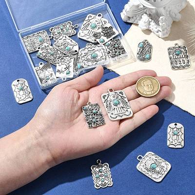24Pcs 12 Styles Resin Imitation Turquoise Pendants FIND-CJ0003-52-1