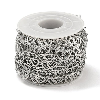 Tarnish Resistant 304 Stainless Steel Heart Link Chains CHS-E031-04P-1