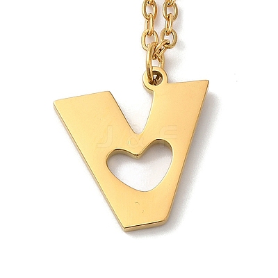 304 Stainless Steel Pendant Necklaces NJEW-H036-02G-V-1