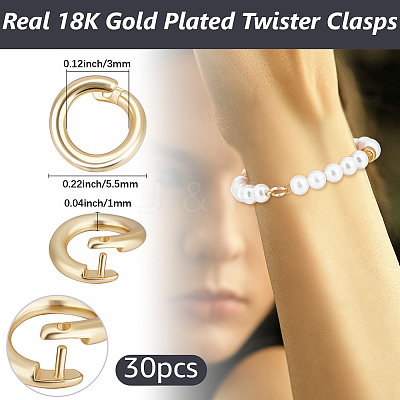 Brass Twister Clasps KK-BBC0025-17A-G-1