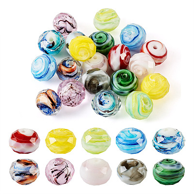 20Pcs 10 Colors Handmade Lampwork Beads LAMP-TA0001-21-1
