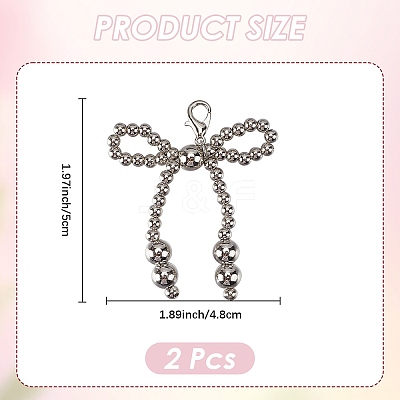 Plastic Imitation Pearl Bowknot Shoe Charms DIY-WH20002-152C-1