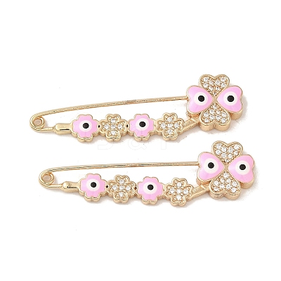Golden Brass with Rhinestone Brooches JEWB-M040-01G-04-1