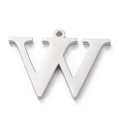 Tarnish Resistant 304 Stainless Steel Letter Pendant Rhinestone Settings STAS-J028-01W-1