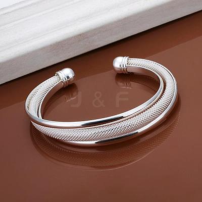 Trendy Brass Cuff Bangles For Women BJEW-BB12228-1