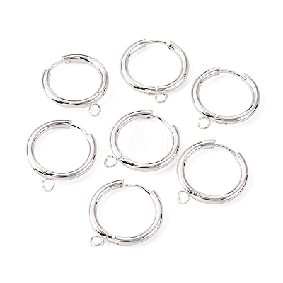 201 Stainless Steel Huggie Hoop Earring Findings STAS-P283-01H-S-1
