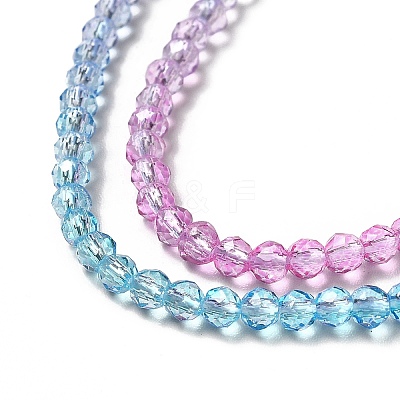 Transparent Gradient Color Glass Beads Strands X1-GLAA-H021-01B-29-1