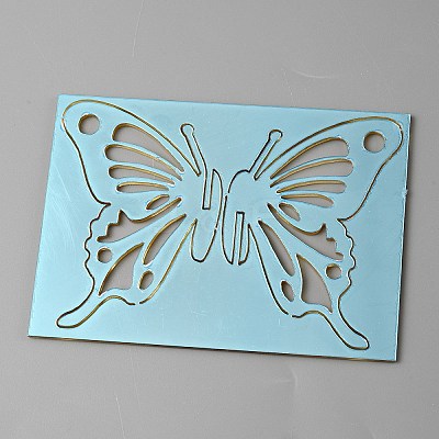 Acrylic Mirror Butterfly Cupcake Toppers FIND-WH0152-208F-1
