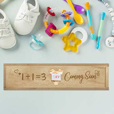 Rectangle Wooden Pregnancy Test Keepsake Box with Slide Cover CON-WH0102-001-1