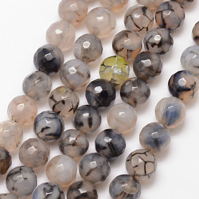 Natural Dragon Veins Agate Bead Strands G-K166-07F-10mm-15-1