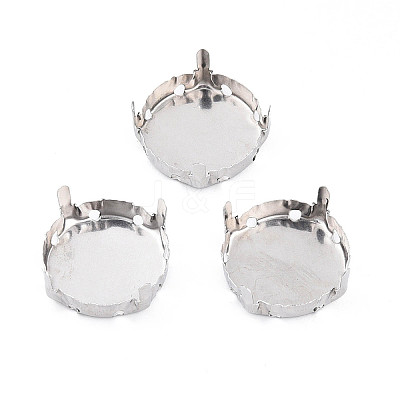 201 Stainless Steel Sew on Prong Settings STAS-T032-01-18mm-P-1