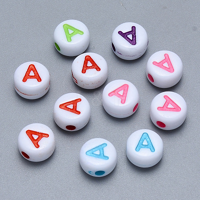 Craft Acrylic Horizontal Hole Letter Beads SACR-S201-11A-1