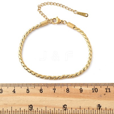304 Stainless Steel Rope Chain Bracelets for Women BJEW-Q051-04G-1