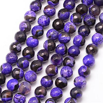 Natural Fire Crackle Agate Bead Strands G-K166-06F-8mm-01-1