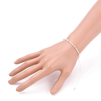 Adjustable Nylon Cord Braided Bead Bracelet BJEW-JB05683-05-1