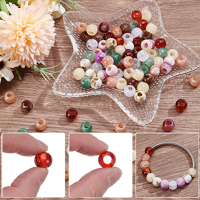 120Pcs Acrylic European Beads OACR-SP0002-27-1