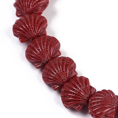 Synthetic Coral Dyed Carved Beads Strands CORA-K009-05A-05-1