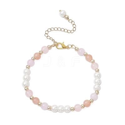 Glass Round Beaded Bracelets BJEW-JB12072-02-1