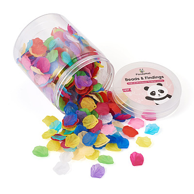 500Pcs 10 Colors Transparent Frosted Acrylic Pendants MACR-YS0001-03-1