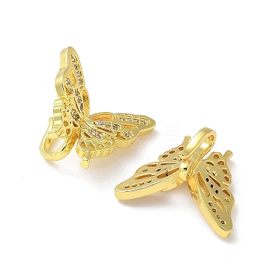 Brass Micro Pave Clear Cubic Zirconia Pendants KK-A236-11G-1