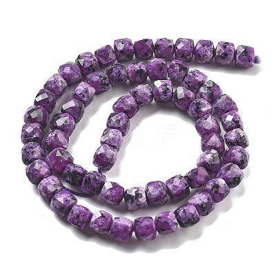 Dyed Natural Sesame Jasper Imitation Charoite Beads Strands G-C179-B03-01-1