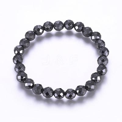 Magnetic Synthetic Hematite Stretch Bracelets BJEW-P178-04-1