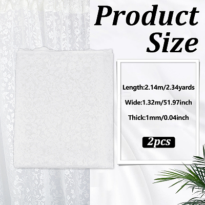 2Pcs Polyester Lace Fabric DIY-MA0007-14A-1