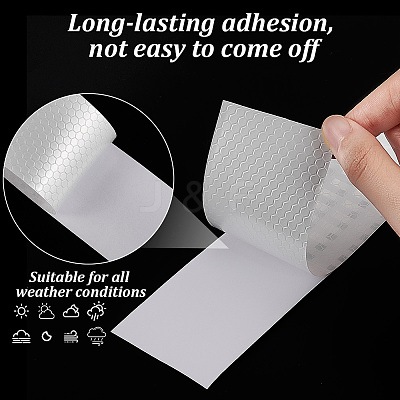 Honeycomb Patern PVC Reflective Self Adhesive Safety Tapes for Cars DIY-WH0430-382-1